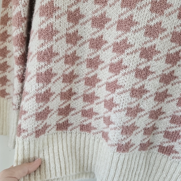 RW&CO. Pink and Cream Cowl Neck Sweater - Picture 2 of 5